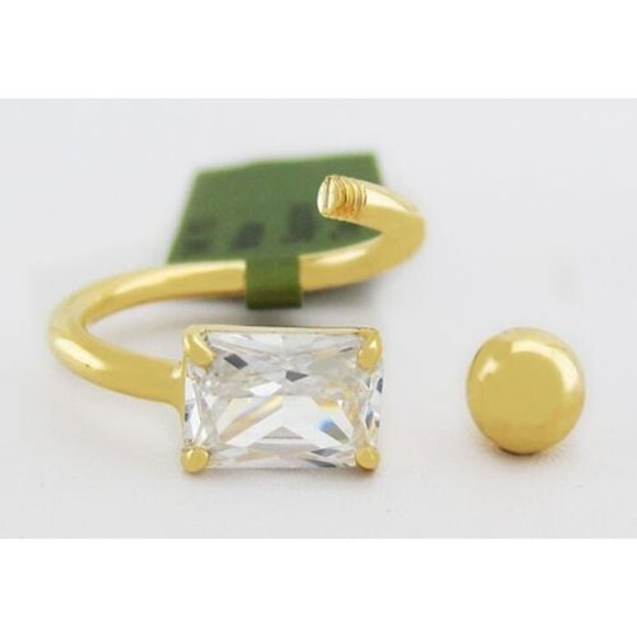Lab Created 1.08 Cts White Sapphire Toe Ring Solid 14K Gold